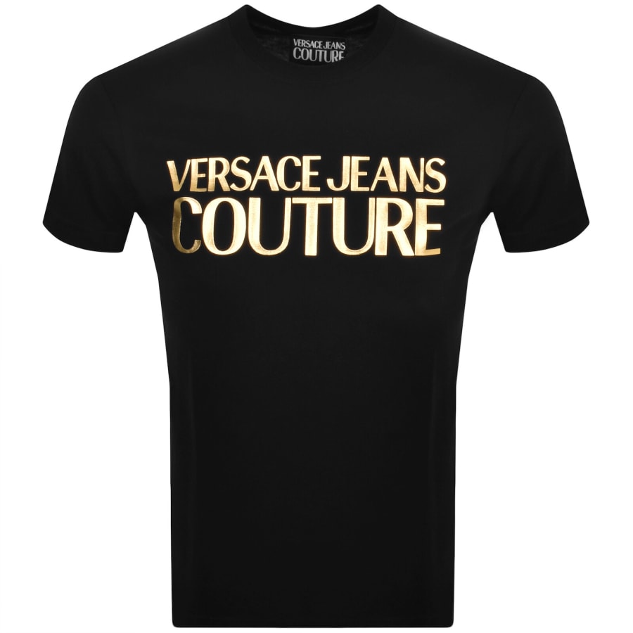 【お取り寄せ】 Shirt T Logo Couture Jeans Versace Black Menswear Mainline | トップス